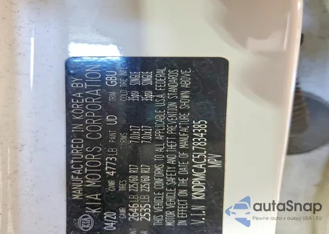 2020 Kia Sportage Lx z USA, uszkodzony, nr VIN KNDPMCAC5L7834385